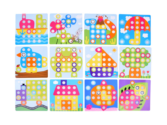 Creative Montessori mosaic button puzzle - pin pictures ZA1706