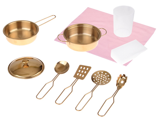 Wooden kitchen for children RÓŻANA - burner, sink, pots, accessories ZA5932