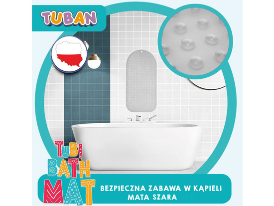 Tuban Anti-slip Bath Mat Tubi gray 70x35cm ZA5973