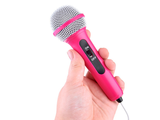 Musical speaker pink Boombox for children with microphone IN0166