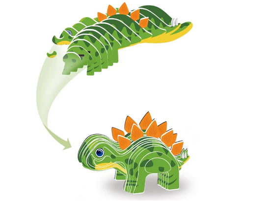 Puzzle 3D Kartonowy Model – Dinozaur Stegosaurus DIY Zrób to sam ZA5810