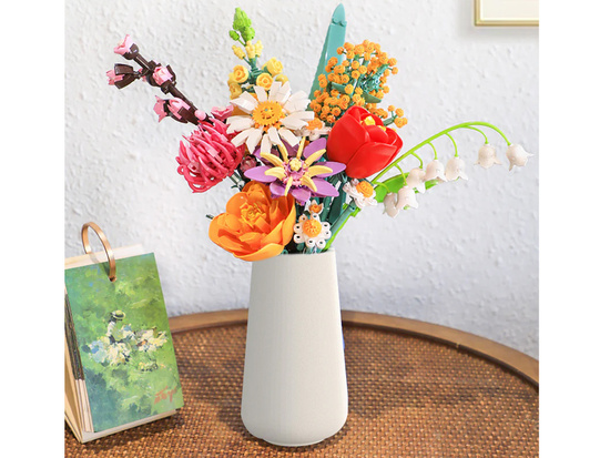 Technical blocks flowers FLOWER BOUQUET ceramic vase 1070 pieces ZA5865