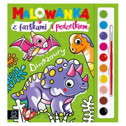 Coloring book with paints and brush. Dinosaurs KS0930