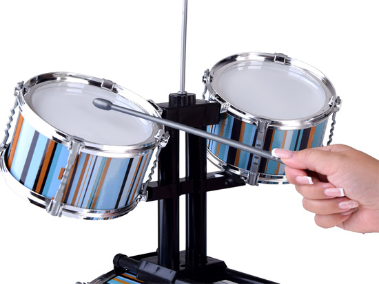 Children's drum set 5 drums + stool included - blue design IN0182