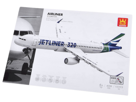 Construction blocks Jetliner 320 passenger model airplane 133 pieces ZA5678