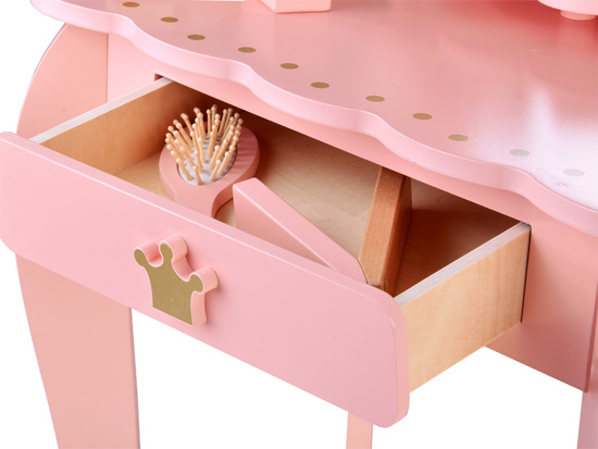 Wooden Royal Vanity Table with Mirror + Chair + Accessories ZA5934