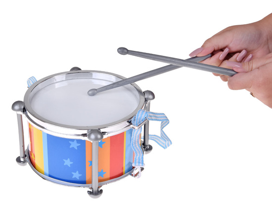Colorful drum for a drummer, 2 sticks + strap, diameter 18 cm IN0181