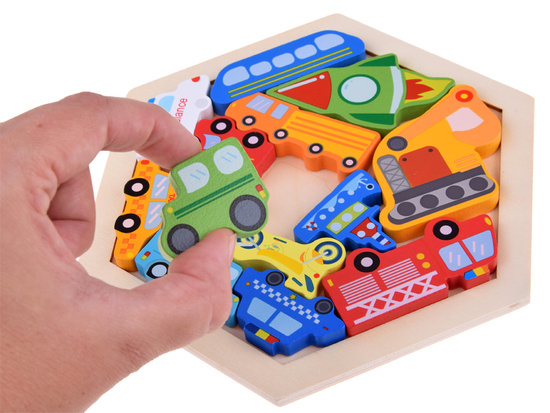 Wooden puzzle Vehicles fire brigade ship 16 pieces ZA4
