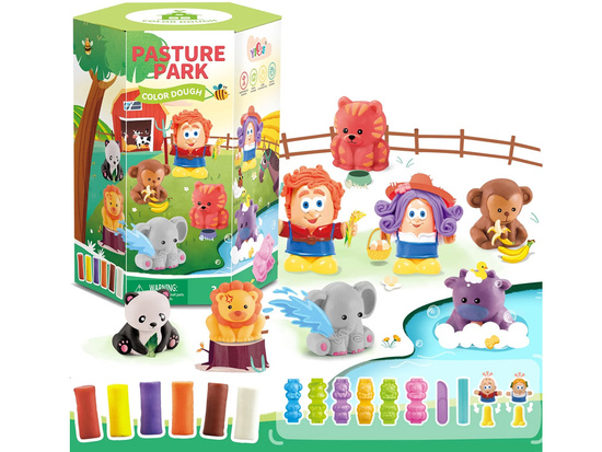 Creative set of plasticine, 6 colors, animals, molds ZA4651