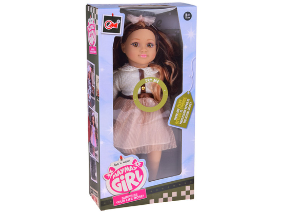 Stylish 48 cm Doll with Long Brown Hair – Adorable Outfit ZA5842