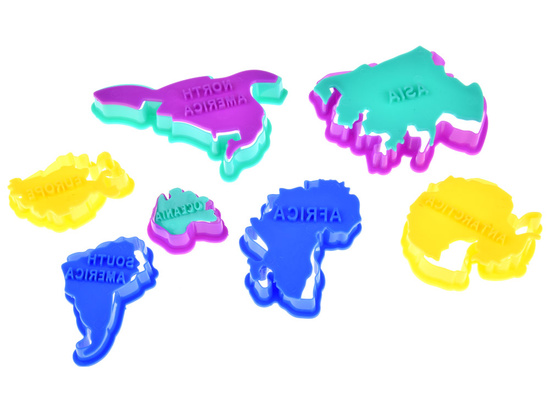 Educational set of plasticine, continents, WORLD MAP, molds ZA4650