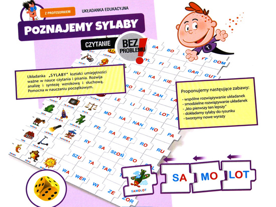Jawa Educational game - puzzle We get to know SYLLABLES with Professor - learning to read GR0663