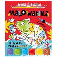 Aksjomat Farbki i pędzelek. Malowanka. Użyj wody, zbudź kolory! ZWIERZĘTA KS1060