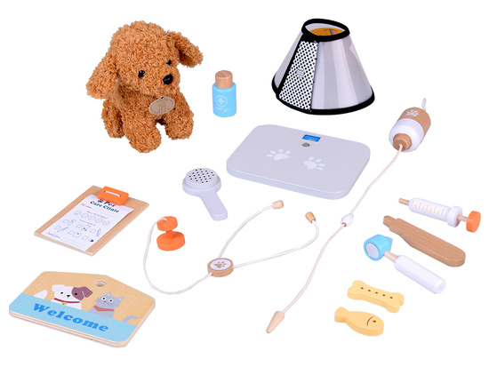 Wooden Veterinary Clinic – Vet Clinic with Puppy + Accessories ZA5939