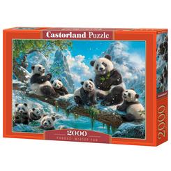 2000-piece puzzle C-201013-2 Pandas Winter Fun