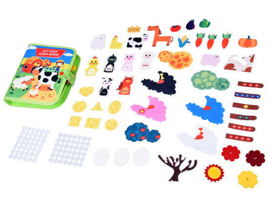 Felt manipulation book FARMA windows Velcro stickers ZA6025