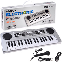 Mini organ KEYBOARD 37-keys + microphone SILVER IN0183