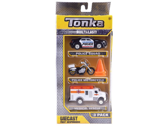 Hasbro TONKA Vehicle Set POLICE Various metal cars + cones ZA3633