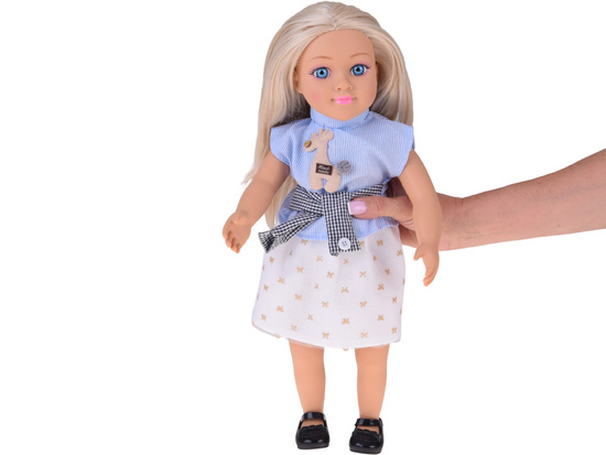 Large, charming 48cm doll in a dress + built-in melody and soft body ZA5843