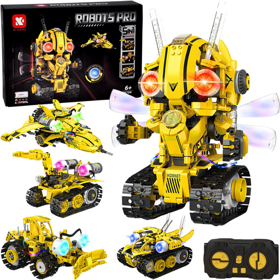Technical Blocks Robots Pro 5-in-1 Set Remote Control + LED Light 673 pcs RC0743