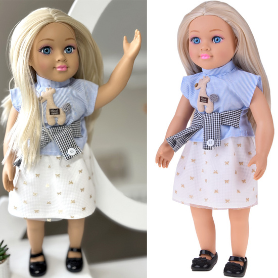 Elegancka Lalka 48 cm z długimi blond włosami – urocza stylizacja ZA5843