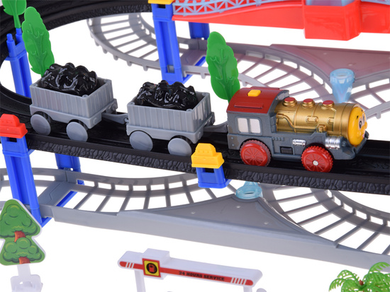 Electric Train Set 2-in-1 – Locomotive with Carriages + Track and Bus ZA5886