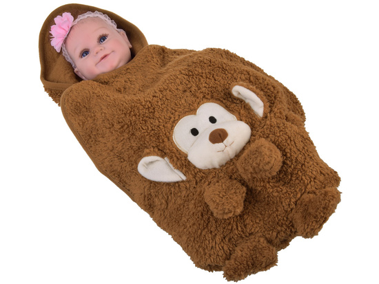 Soft blanket - cuddly 2in1 MONKEY in mocha mouse color ZA0724