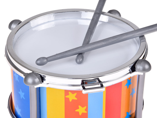 Colorful drum for a drummer, 2 sticks + strap, diameter 18 cm IN0181