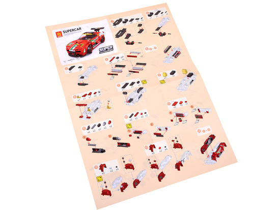 Technical blocks Sports car RED 164 pieces + stickers ZA4289