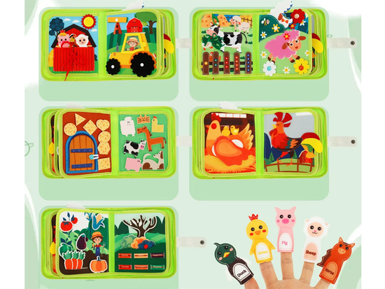 Felt manipulation book FARMA windows Velcro stickers ZA6025