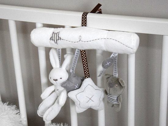 Cute soft pendant for a pram or cot, rattle with melody ZA5714