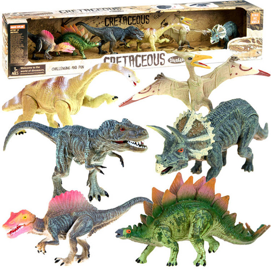 Set of painted Dinosaur Figures DINOSAURS various 6pcs ZA2051