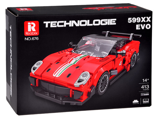 Technical blocks Supersport car RED spoiler 413 pieces ZA5261