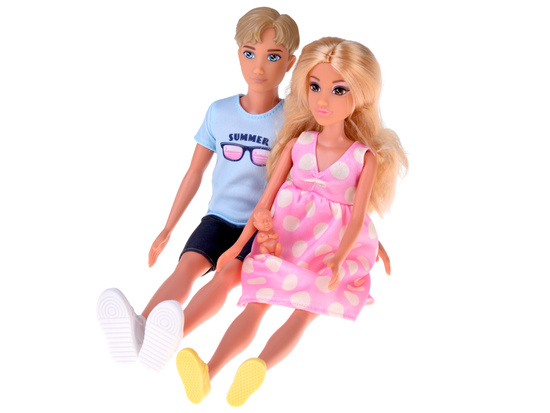 Doll family set: mom, dad, pregnant doll, baby, newborn ZA5700