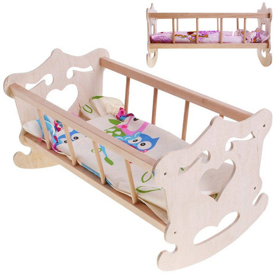 Wooden Cradle for 50cm doll +  bedding ZA2021