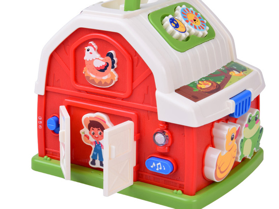Interactive educational house farm blocks animal sounds sorter ZA5956