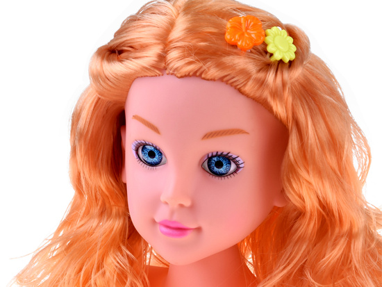 BLONDE DOLL 20 cm combing head with hairdressing accessories ZA5837
