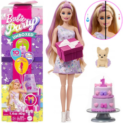 Mattel Barbie Party Unboxed doll from the series: Birthday + chihuahua dog ZA6065