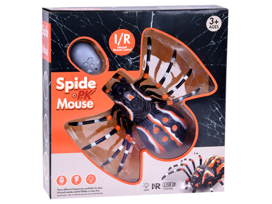 Realistic spider toy with remote control, lights up, walks in pairs RC0636