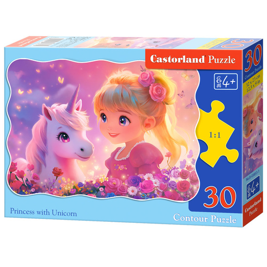 30-piece Princess with Unicorn Puzzle B-03853-1