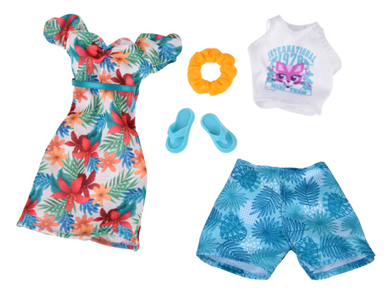 Doll clothes set, holiday styling, dress, accessories ZA5706