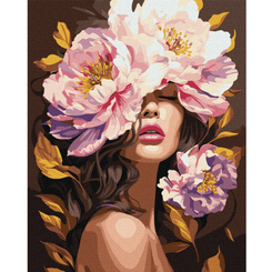 Painting by numbers on frame KHO8443 In the scent of peonies 40x50 cm AP0120