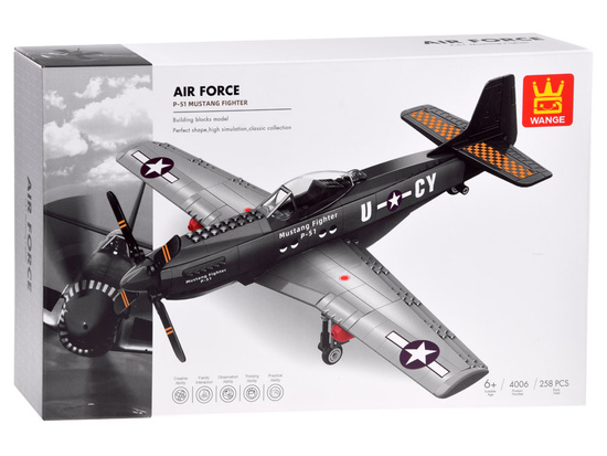 Klocki techniczne Samolot bojowy P-51 Mustang Fighter 256 ele ZA4624