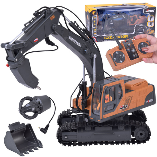 3-in-1 Remote-Controlled Excavator – Construction Vehicle with Interchangeable Attachments RC0752