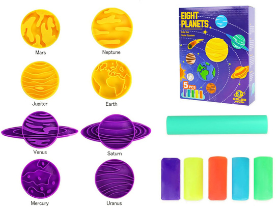 Educational set of plasticine PLANETS solar system molds ZA4649