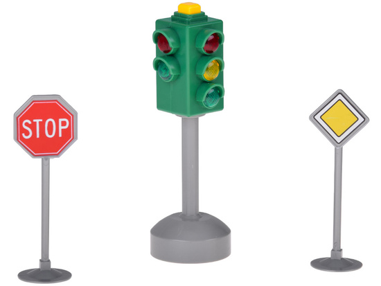 Traffic lights with sound and light + 2 road signs ZA5845