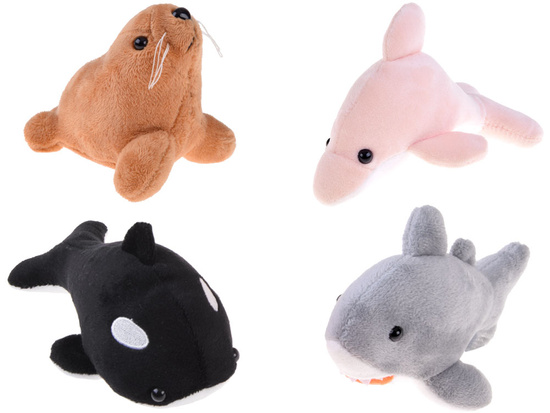 Plush ocean animals with squeaker - Seal Dolphin Killer Whale Shark ZA5779