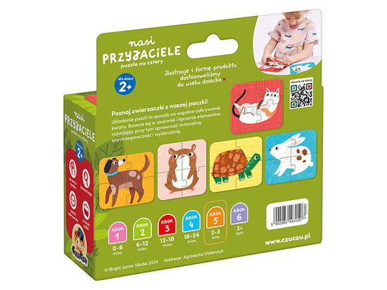 CzuCzu Nasi przyjaciele Puzzle na cztery zwierzątka 5 układanek 2+ ZA5554