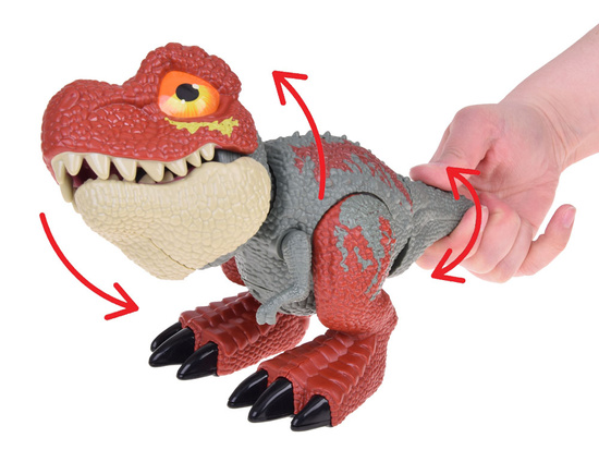 Movable DINOSAUR Tyrannosaurus Rex Sound + Light RED ZA5589
