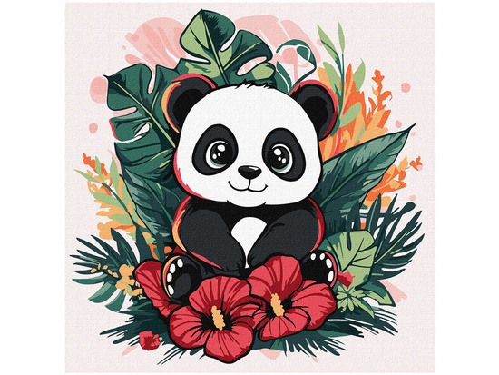 Painting by numbers 30x30cm for kids KHO1261 Panda in the tropics AP0085